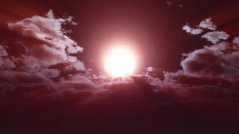 Full moon at night cloud sky, illustration Illustrazione stock