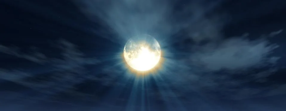 Full moon at night cloud sky, illustration 스톡 일러스트