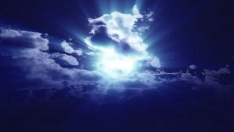 Full moon at night cloud sky, illustration Illustrazione stock