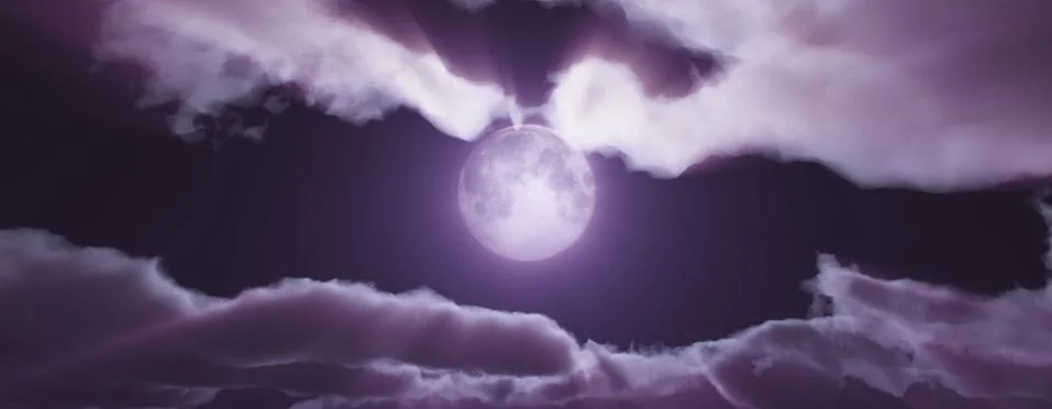 Full moon at night cloud sky, illustration Stock Illustration