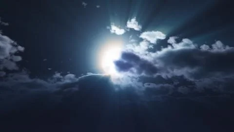 Full moon at night cloud sky, illustration Stock Illustration