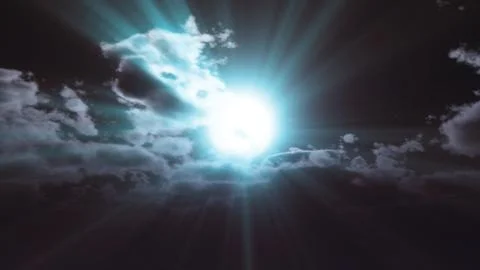 Full moon at night cloud sky, illustration Stock Illustration