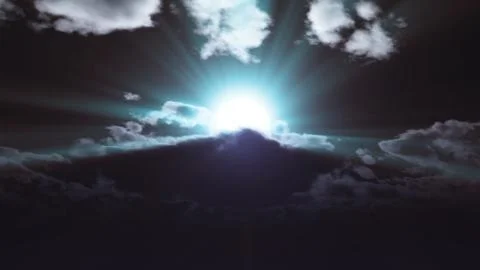Full moon at night cloud sky, illustration Stock Illustration