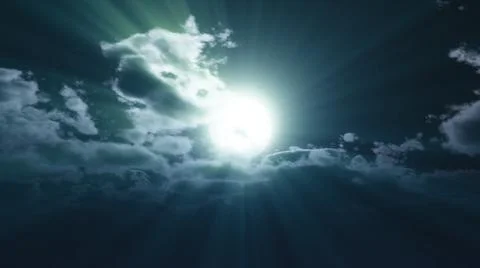 Full moon at night cloud sky, illustration Stock Illustration