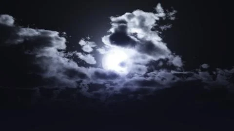 Full moon at night cloud sky, illustration Illustrazione stock