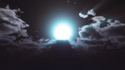 Full moon at night cloud sky, illustration Stock Illustration
