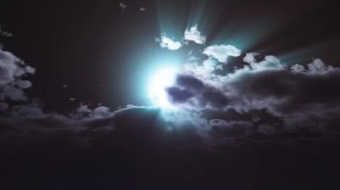 Full moon at night cloud sky, illustration Stock Illustration