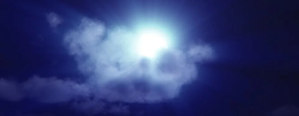 Full moon at night cloud sky, illustration Illustrazione stock