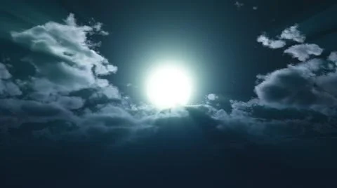 Full moon at night cloud sky, illustration 스톡 일러스트