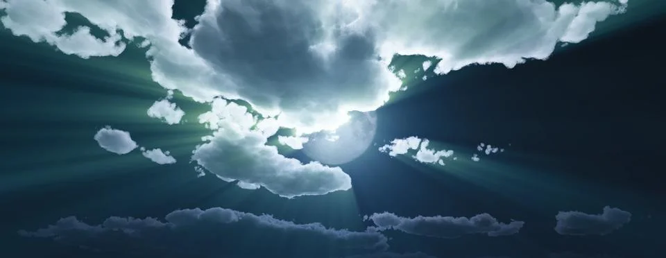 Full moon at night cloud sky, illustration 스톡 일러스트