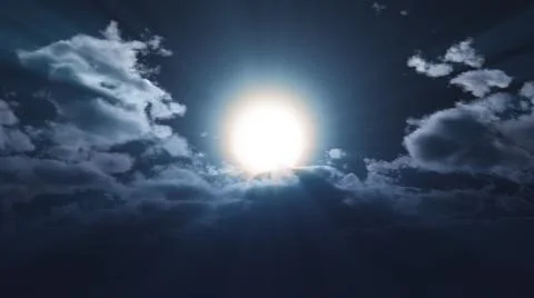 Full moon at night cloud sky, illustration Stock Illustration