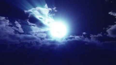 Full moon at night cloud sky, illustration Stock Illustration