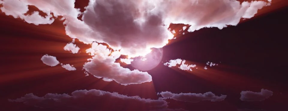 Full moon at night cloud sky, illustration Illustrazione stock