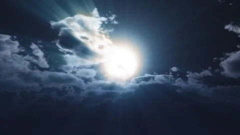 Full moon at night cloud sky, illustration Stock Illustration
