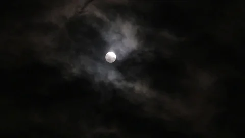 Full moon at night with cloud, timelapse Stock-Footage 75551819