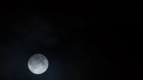 Full Moon Night Clouds Video stock 68596364
