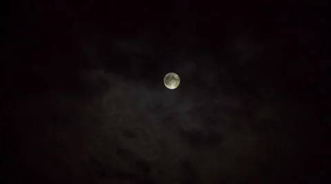 Full Moon at Night with Clouds Passing in Front in Halloween Sky Stock Footage 42801752
