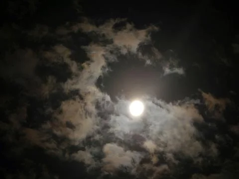 Full moon night clouds Stock Photos