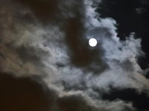 Full moon at night clouds sky Stock Photos