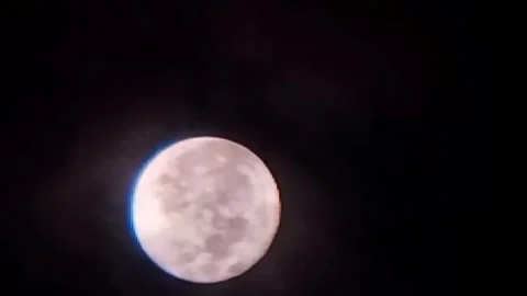 Full moon night covered by white clouds moving Stock Footage 309055680