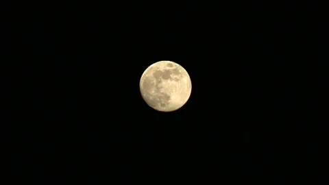 Full moon at night with dark sky. Stock Footage 89274835