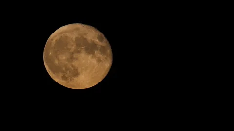 Full Moon at Night - Detailed Close-Up with Surface Craters Stock Footage 329937812