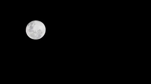 Full moon at night during cleansing Melukat Mebayuh Ceremonial in Bali Stock Footage 140295684