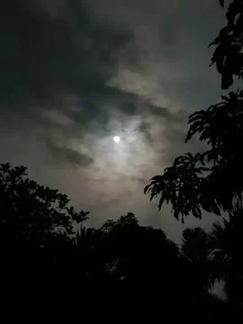 Full Moon At Night Full Moon In The Night Sky Moonrise Night Landscape Natu Foto stock