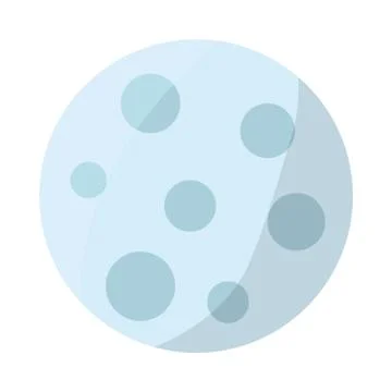 Full moon night isolated icon Ilustração Stock