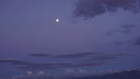 Full Moon Night Landscape With Forest Lake. The Bright Moon On The Background Of Stock Footage 109068088