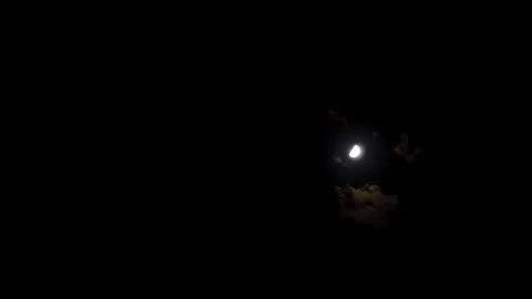 Full moon in the night sky, bright moon, night sky, the motion of clouds Stock Footage 119501474