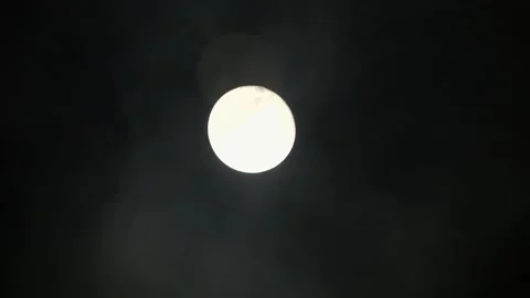 Full moon at night sky with clouds Video stock 133560936