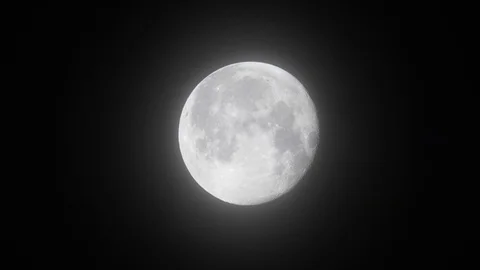 Full Moon In The Night Sky Stock Footage 110035766