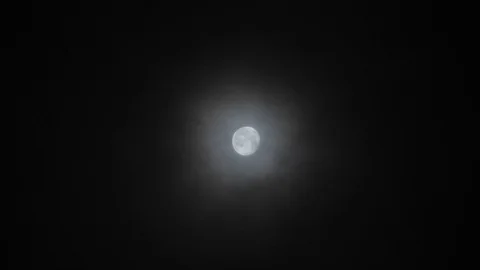 Full Moon In The Night Sky Stock Footage 110036213