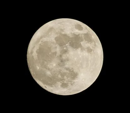 Full Moon Night Sky Fully Illuminated Lunar Disk Stock Photos