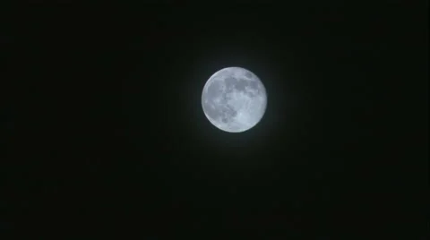 Full Moon In Night Sky HD Video Stock Footage 57964130