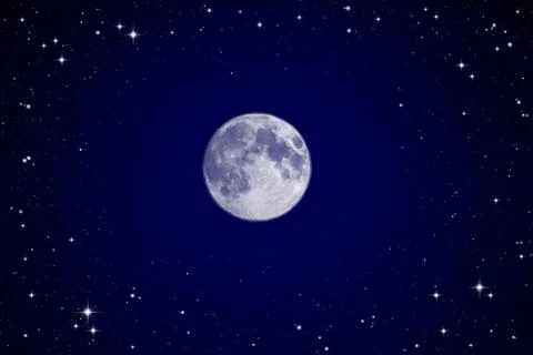 Full moon in night sky Stock Illustration
