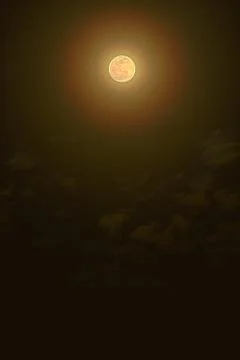 Full moon on night sky Stock Photos