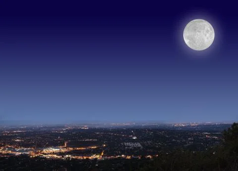 Full moon in Nights Sky Stock Illustration