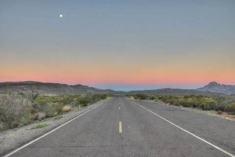 Full moon over the Bend Stock Photos