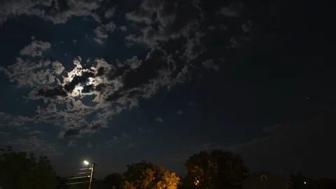 Full moon over the city Stock Footage 114664734