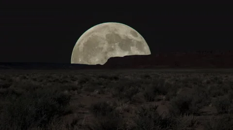 Full Moon over Desert Stock Footage 65291680