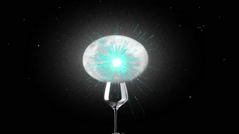 Full moon over glass with celestial light explosion Stock-Footage 159212025