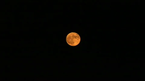 Full moon over Long Beach, LA Stock Footage 62305