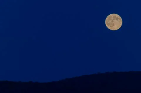 Full Moon over the Mountains 写真素材