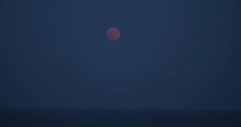 A Full Moon Over the Ocean Stock Footage 262397821