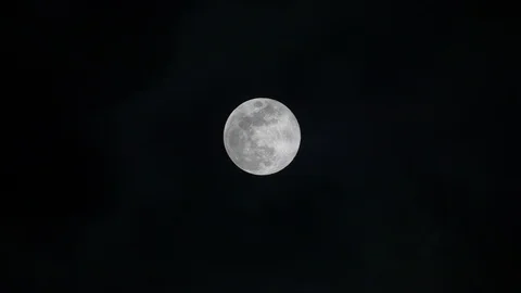 Full Moon over Rapidly Moving Thin Clouds Stock-Footage 88606884