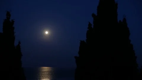 Full moon over sea Stock Footage 108540175