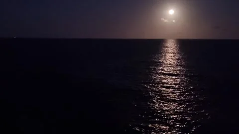 Full moon over sea Stock Footage 249284844