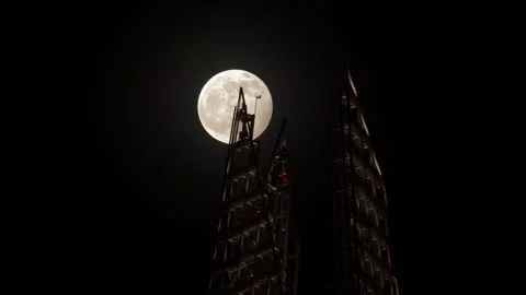 Full moon over The Shard 動画素材 250347844